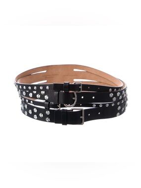 Alexander MCQUEEN Vintage Multi Strap Studded Black Leather Corset Waist Belt 70